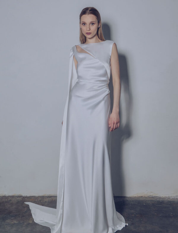 aerenica-2026-mariah-scollatura-diagonale Abito da sposa Aerenica Mariah