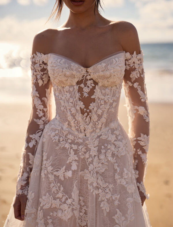 milla-nova-2026-charm-off-shoulder Abito da sposa Milla Nova Pearl of the Season Charm