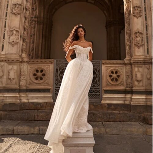 millanova-dart-elismera-spalle-scoperte Abito da sposa Milla Nova D'Art Elismera