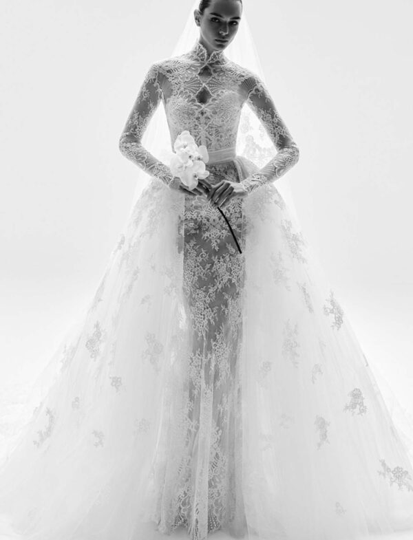 zuhair-murad-2026-youmna-pizzo-chantilly-trasparenze Abito da sposa Zuhair Murad Youmna