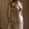 millanova-le-maison-rose-averic-2027-copri-maniche-floreali Abito da sposa Milla Nova Le Maison Rose Averic