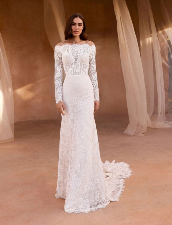 pronovias-2027-velyne-corpetto-steccato-pizzo Abito da sposa Pronovias Velyne
