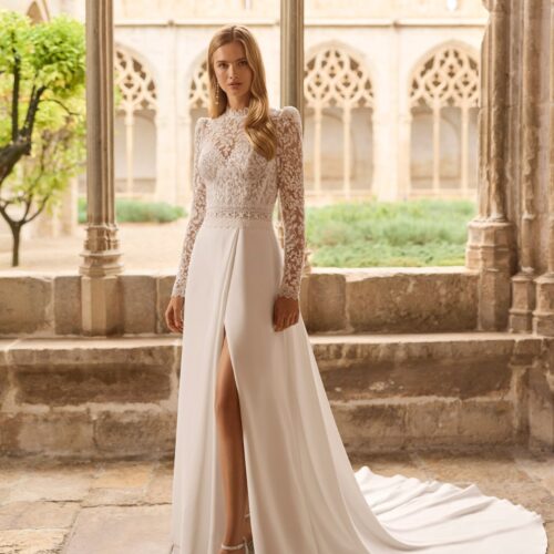 rosa-clarà-linda-2027-spacco-alto Abito da sposa Rosa Clarà Linda