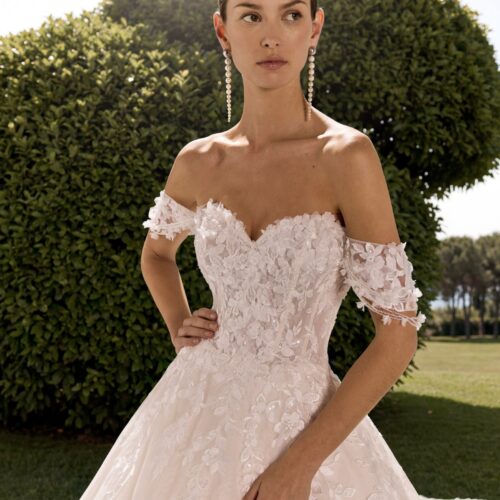 rosa-clarà-luna-novias-harriet-2027-maniche-ricamate Abito da sposa Rosa Clarà Harriet