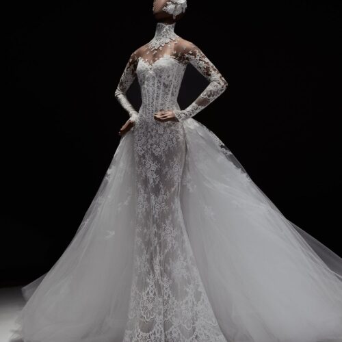 zuhair-murad-ondine-2027-manica-lunga-pizzo-floreale Abito da sposa Zuhair Murad Ondine