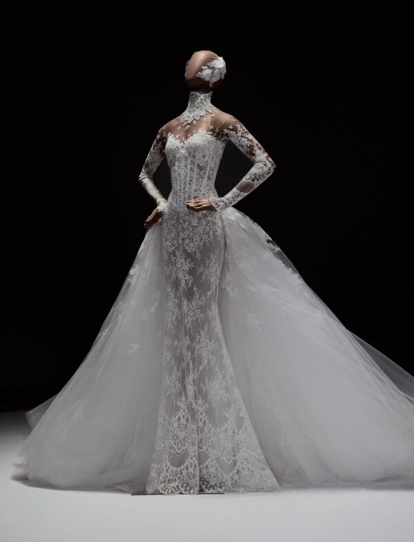 zuhair-murad-ondine-2027-manica-lunga-pizzo-floreale Abito da sposa Zuhair Murad Ondine